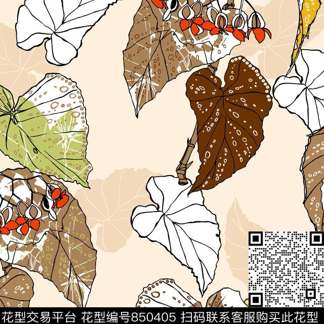花朵花卉叶子传统印花华亿平台下载（图片编号: 850405） - 瓦栏（Walan）