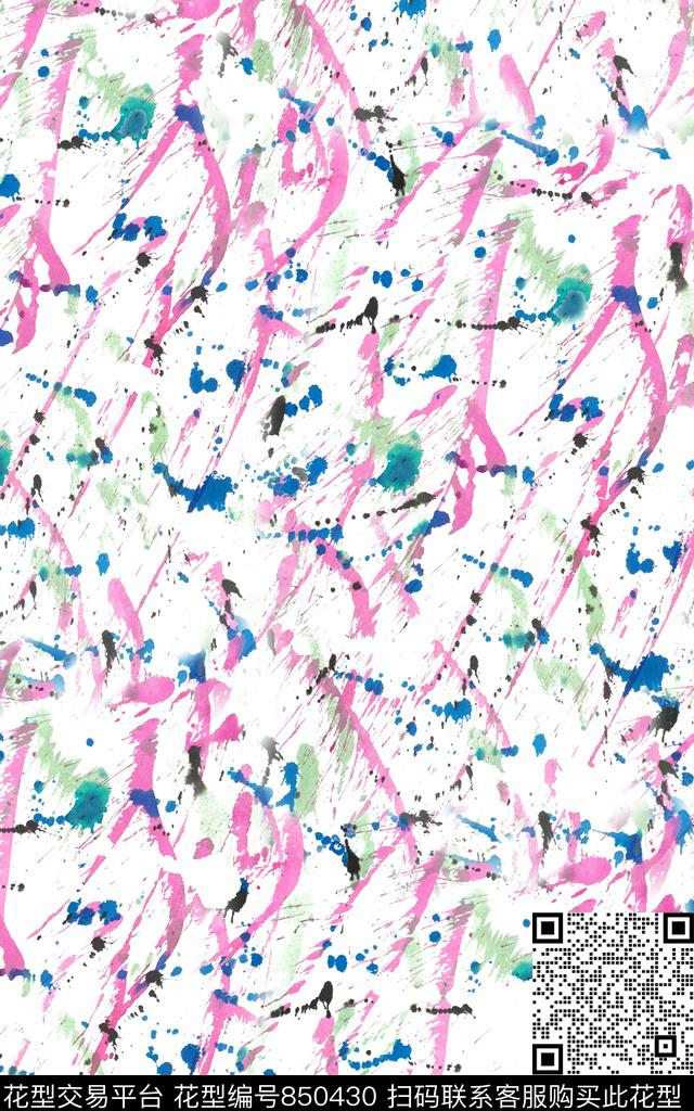 抽象肌理墨迹传统印花华亿平台下载（图片编号: 850430） - 瓦栏（Walan）