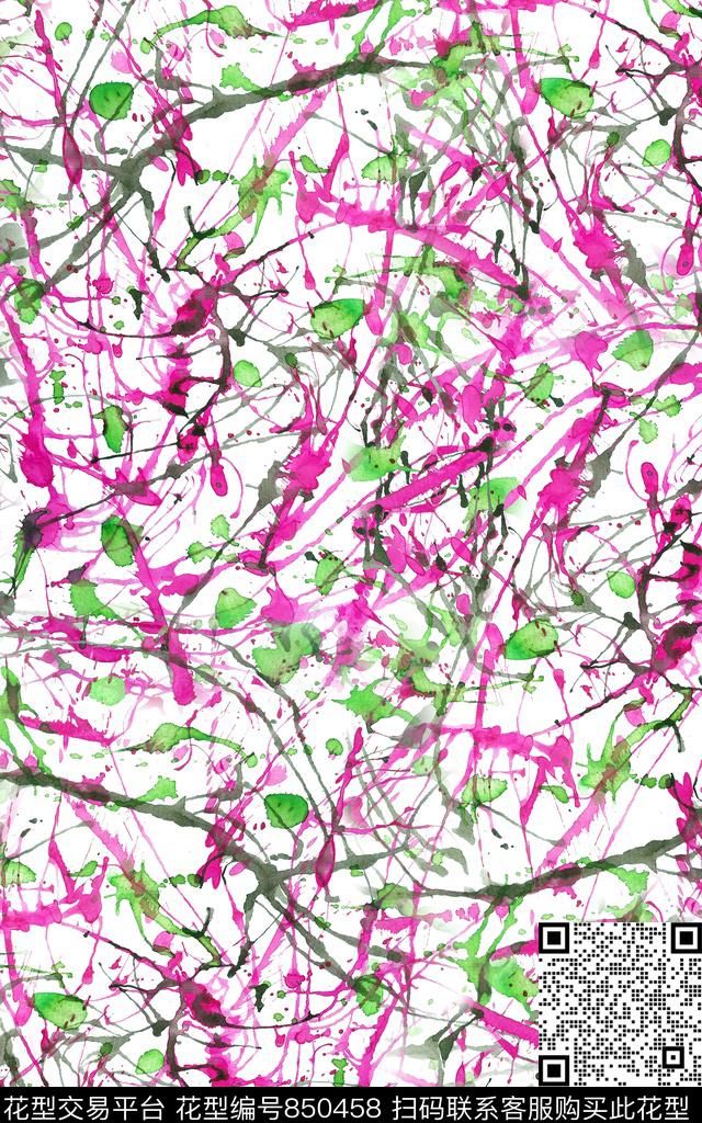 抽象肌理墨迹传统印花华亿平台下载（图片编号: 850458） - 瓦栏（Walan）