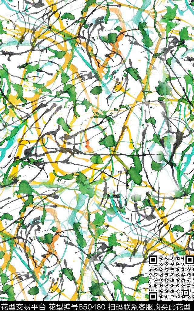 抽象肌理墨迹传统印花华亿平台下载（图片编号: 850460） - 瓦栏（Walan）