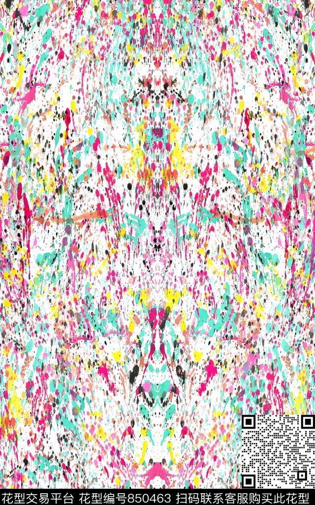 抽象肌理墨迹传统印花华亿平台下载（图片编号: 850463） - 瓦栏（Walan）