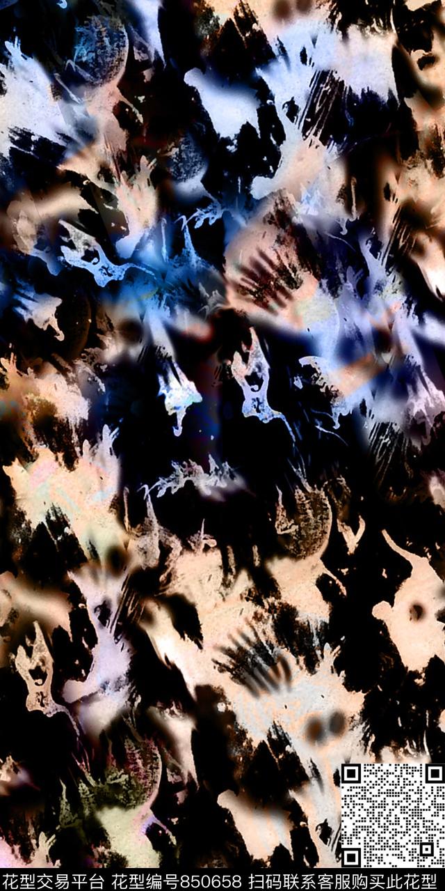 趣味不规则几何几何数码印花华亿平台下载（图片编号: 850658） - 瓦栏（Walan）