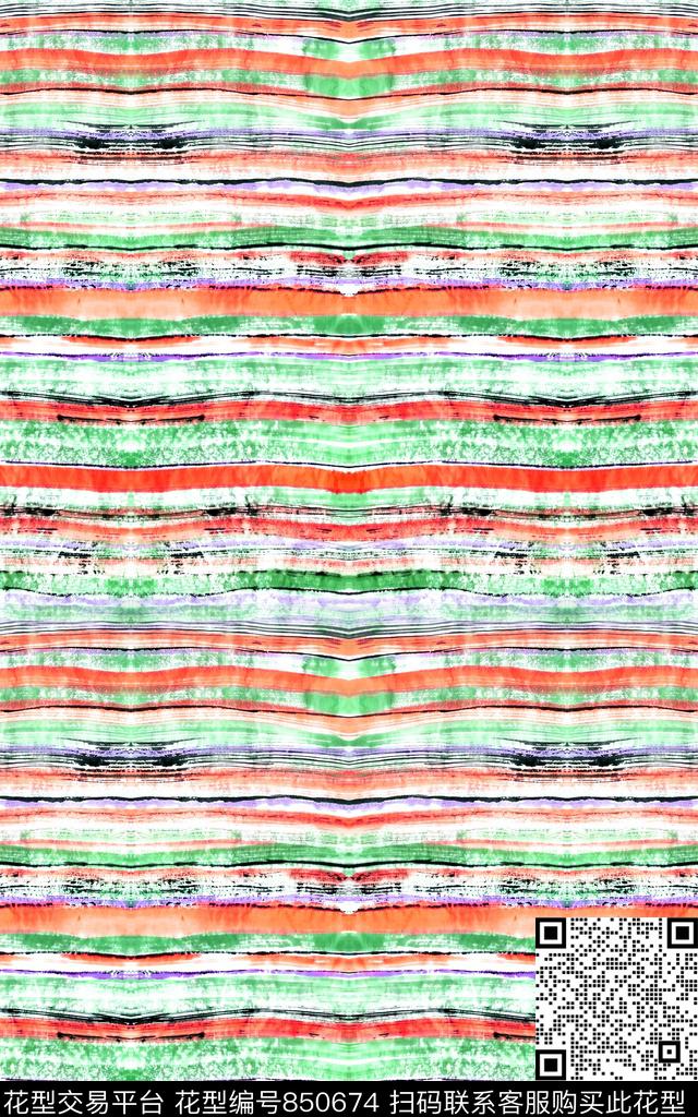 抽象条纹肌理数码印花华亿平台下载（图片编号: 850674） - 瓦栏（Walan）