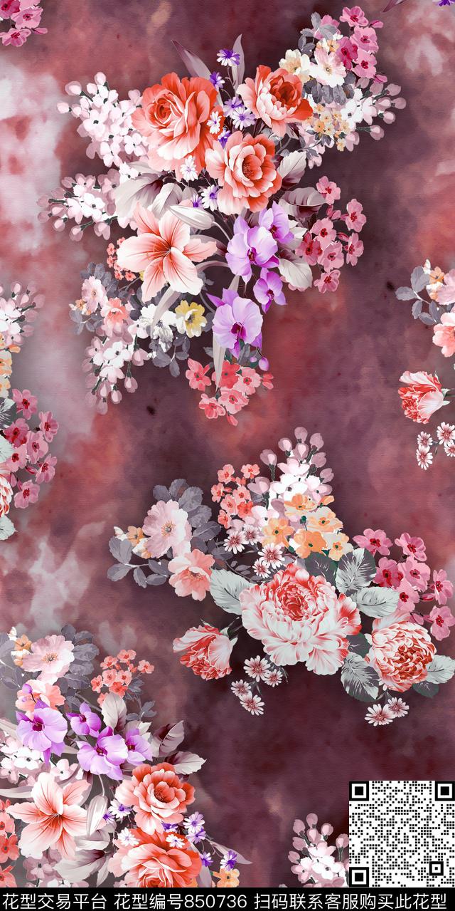 数码花意大利花数码印花华亿平台下载（图片编号: 850736） - 瓦栏（Walan）