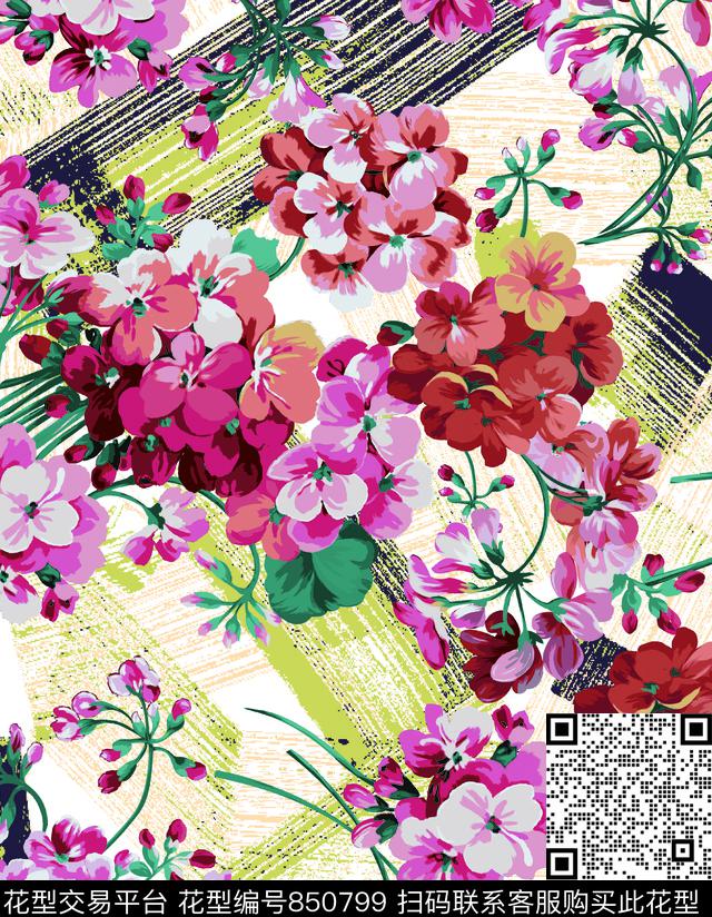 花瓣花朵花卉传统印花华亿平台下载（图片编号: 850799） - 瓦栏（Walan）