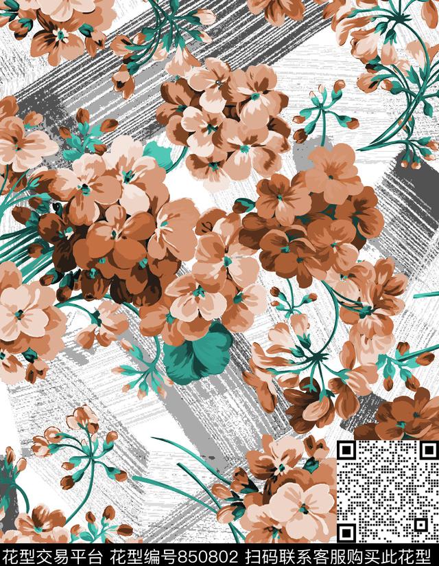 花瓣花朵花卉传统印花华亿平台下载（图片编号: 850802） - 瓦栏（Walan）