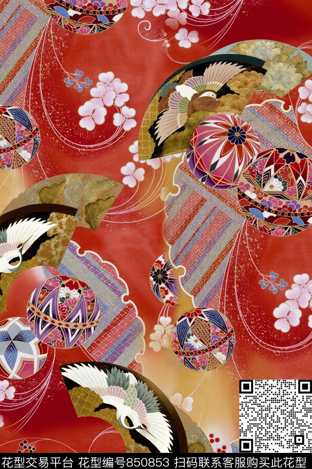 中国风民族风日式风数码印花华亿平台下载（图片编号: 850853） - 瓦栏（Walan）