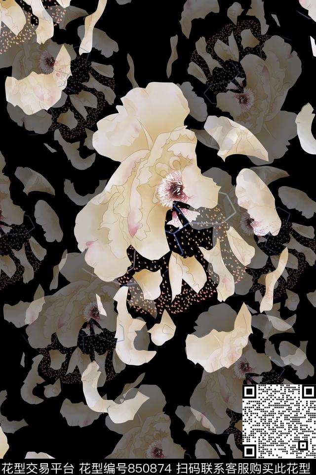 樱花乱花小碎花数码印花华亿平台下载（图片编号: 850874） - 瓦栏（Walan）