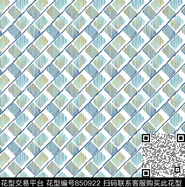 条子菱形条纹数码印花华亿平台下载（图片编号: 850922） - 瓦栏（Walan）