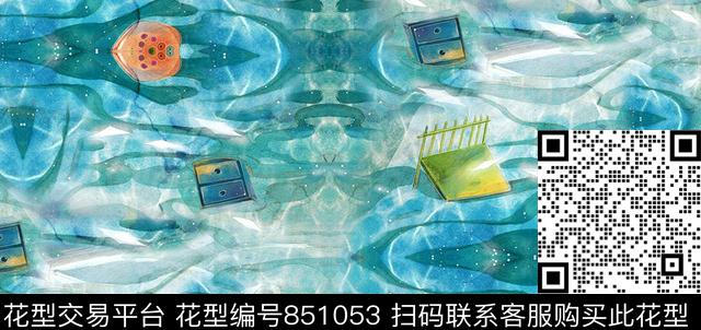 海洋生物日韩风欧式数码印花华亿平台下载（图片编号: 851053） - 瓦栏（Walan）