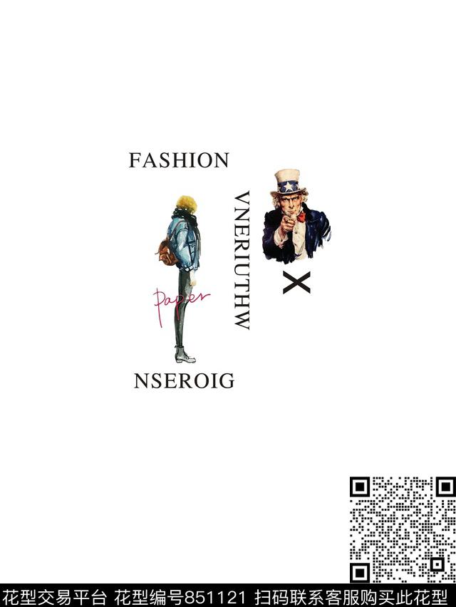 欧式时尚人物数码印花华亿平台下载（图片编号: 851121） - 瓦栏（Walan）