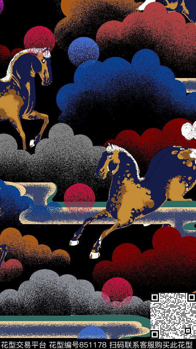 花卉马格子传统印花华亿平台下载（图片编号: 851178） - 瓦栏（Walan）