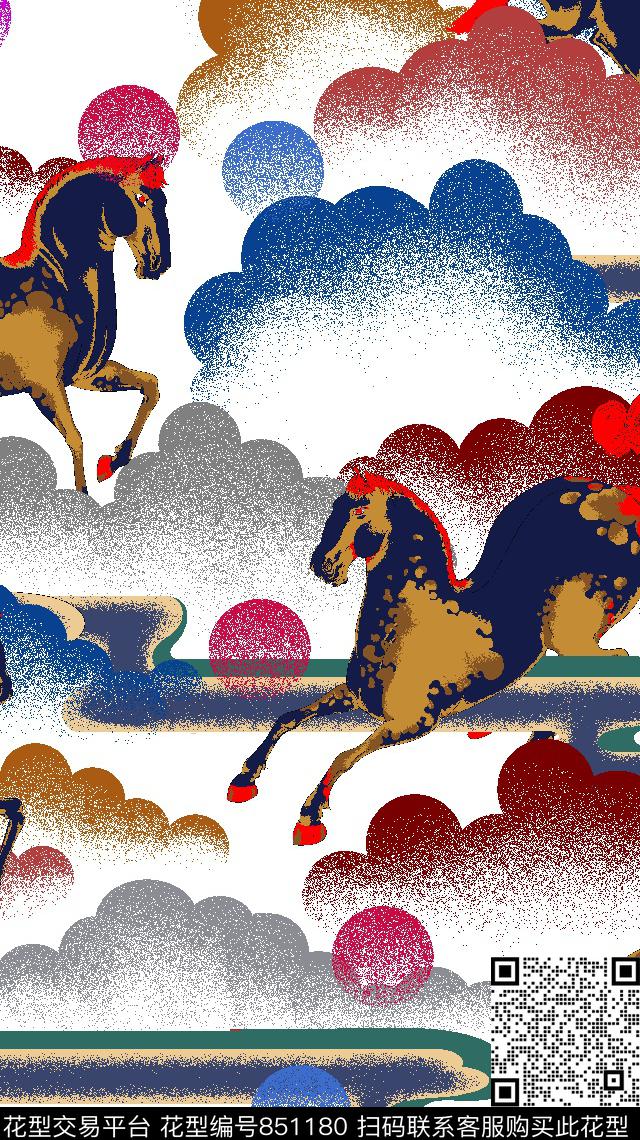 花卉马格子传统印花华亿平台下载（图片编号: 851180） - 瓦栏（Walan）