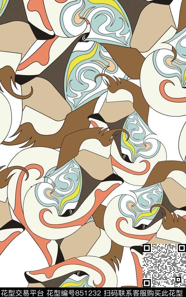 色块几何民族风传统印花华亿平台下载（图片编号: 851232） - 瓦栏（Walan）