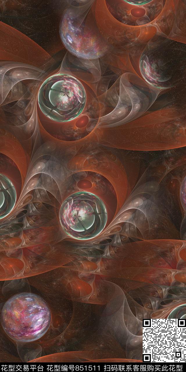 趣味分形艺术炫彩数码印花华亿平台下载（图片编号: 851511） - 瓦栏（Walan）