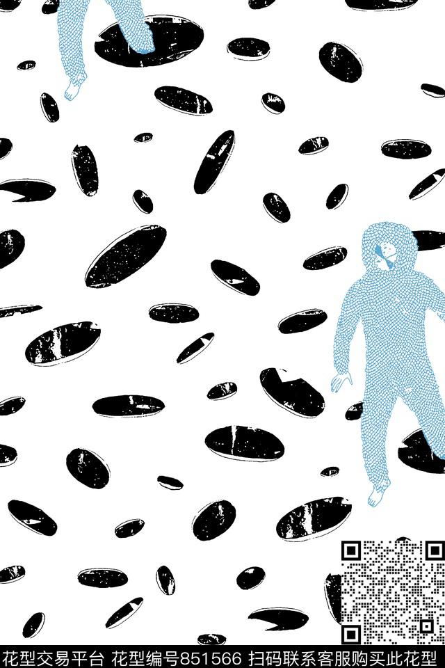 抽象几何波点传统印花华亿平台下载（图片编号: 851566） - 瓦栏（Walan）