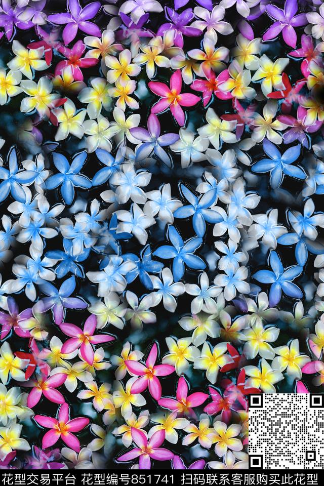 女装时尚花卉数码印花华亿平台下载（图片编号: 851741） - 瓦栏（Walan）