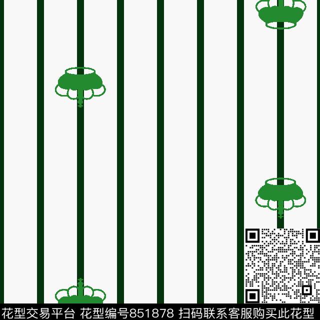 竖条欧式花卉宽条传统印花华亿平台下载（图片编号: 851878） - 瓦栏（Walan）