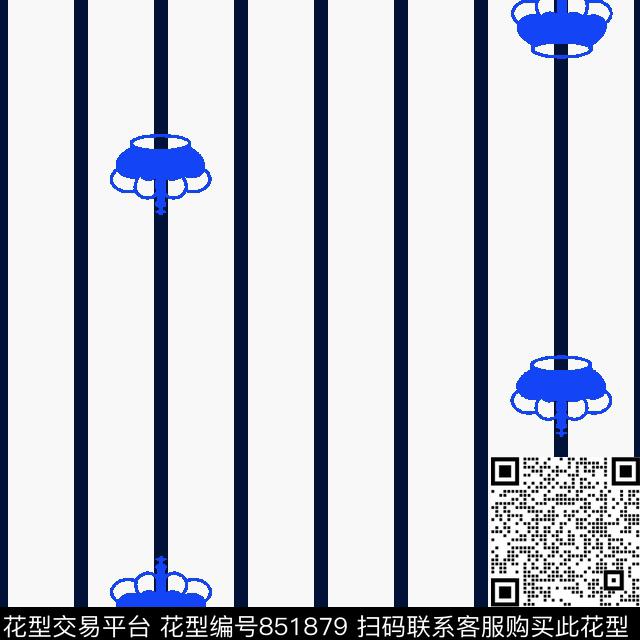 竖条欧式花卉宽条传统印花华亿平台下载（图片编号: 851879） - 瓦栏（Walan）