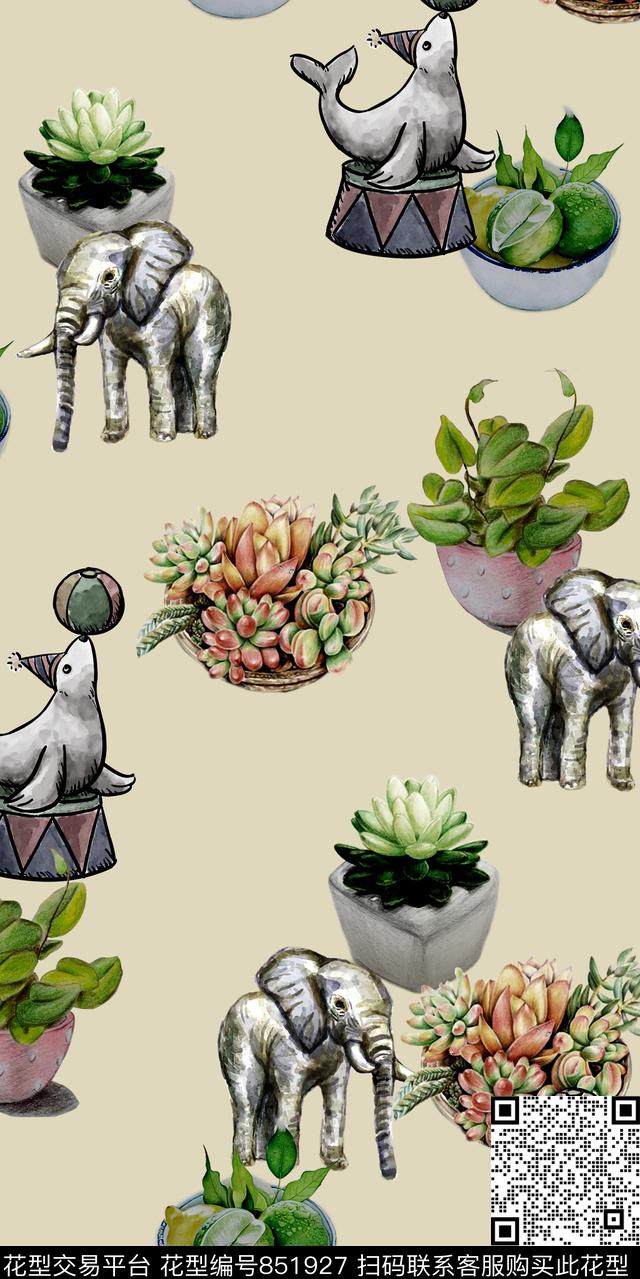 花朵趣味花卉数码印花华亿平台下载（图片编号: 851927） - 瓦栏（Walan）