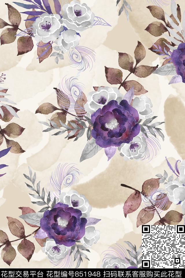 青舞-女装青舞-花卉18-春夏数码印花华亿平台下载（图片编号: 851948） - 瓦栏（Walan）