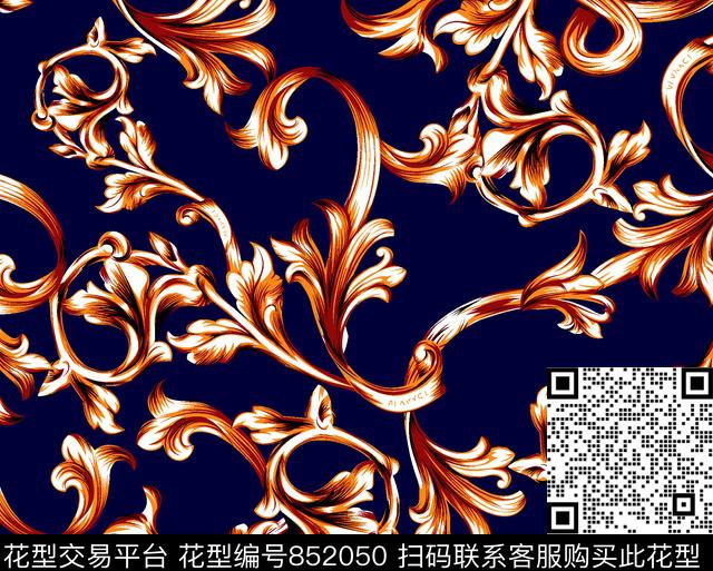 时尚花卉简欧传统印花华亿平台下载（图片编号: 852050） - 瓦栏（Walan）