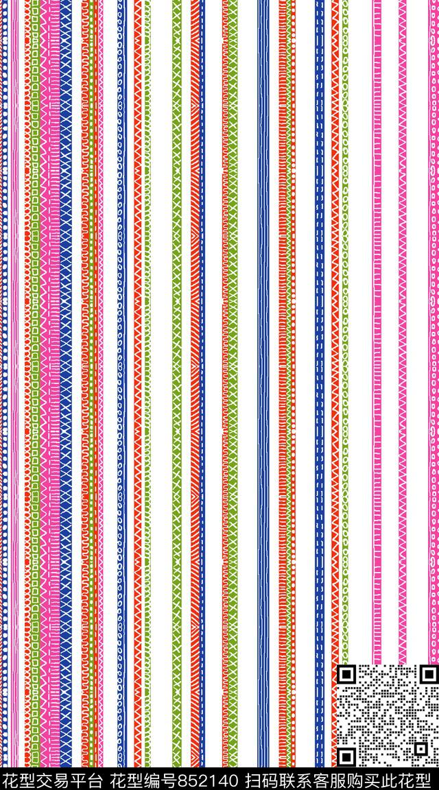 几何格子条子传统印花华亿平台下载（图片编号: 852140） - 瓦栏（Walan）