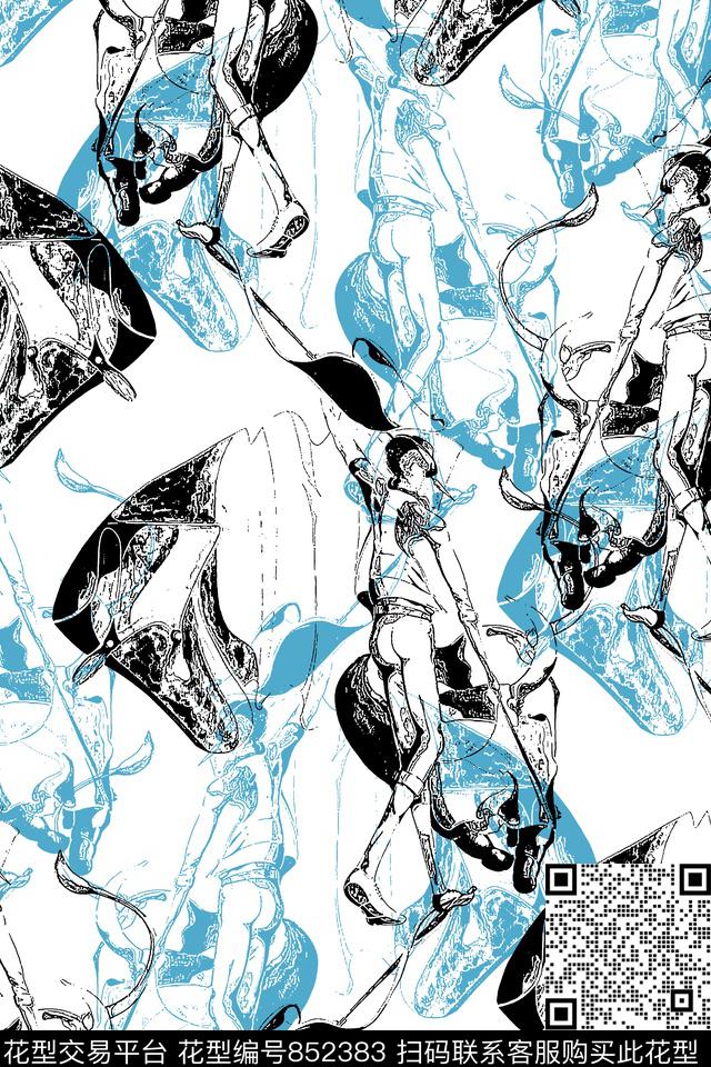 抽象纹理靓仔男装华亿平台潮牌男装华亿平台传统印花华亿平台下载（图片编号: 852383） - 瓦栏（Walan）