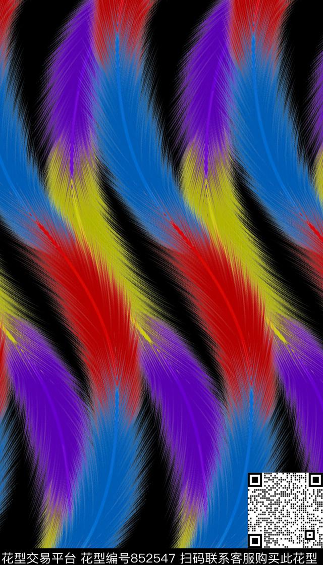 曲线翅膀动物纹传统印花华亿平台下载（图片编号: 852547） - 瓦栏（Walan）