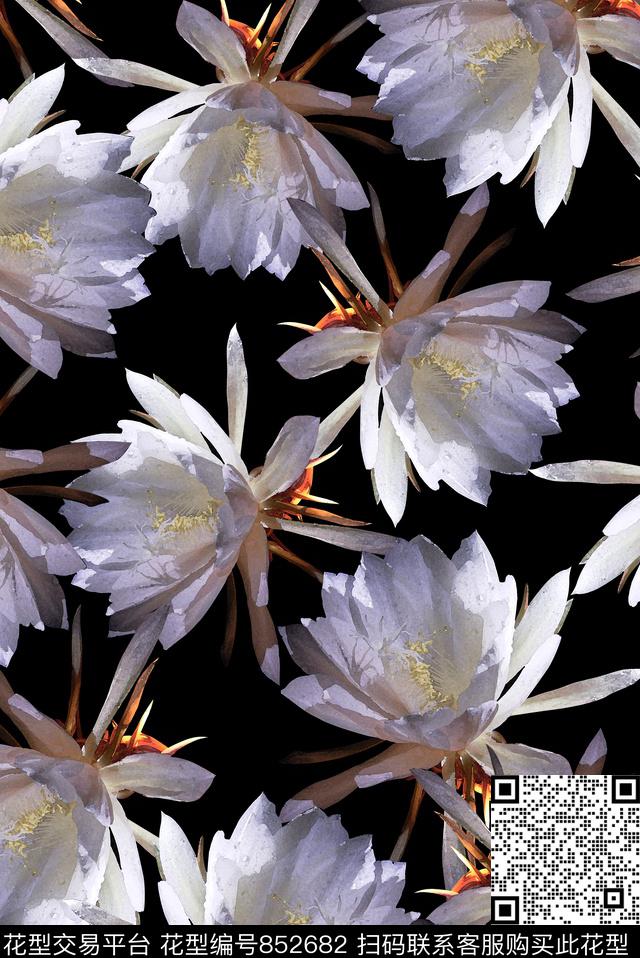 女装时尚花卉数码印花华亿平台下载（图片编号: 852682） - 瓦栏（Walan）