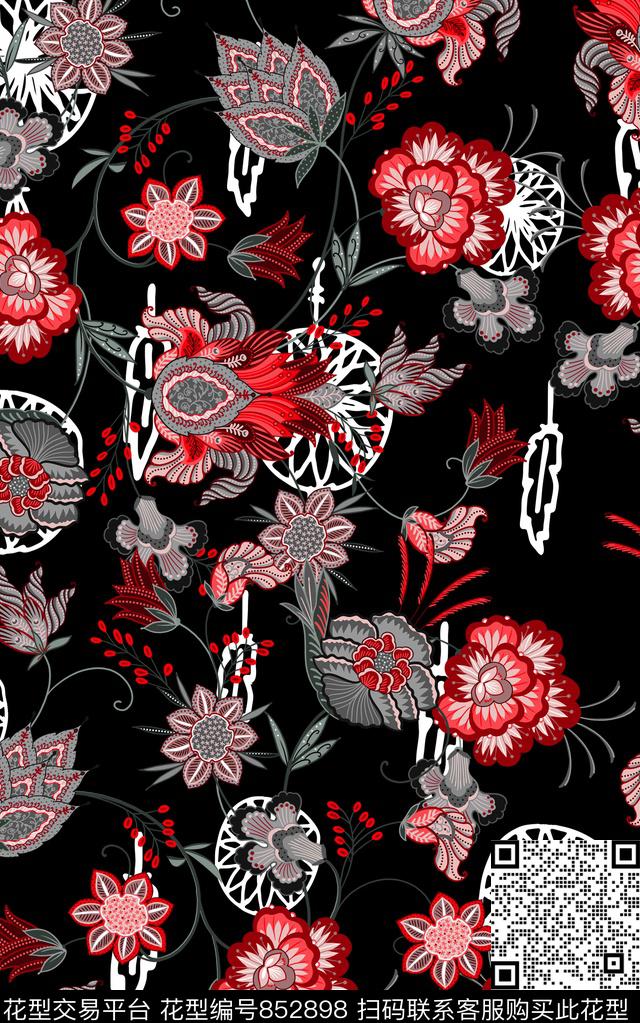 腰果波西米亚民族风传统印花华亿平台下载（图片编号: 852898） - 瓦栏（Walan）