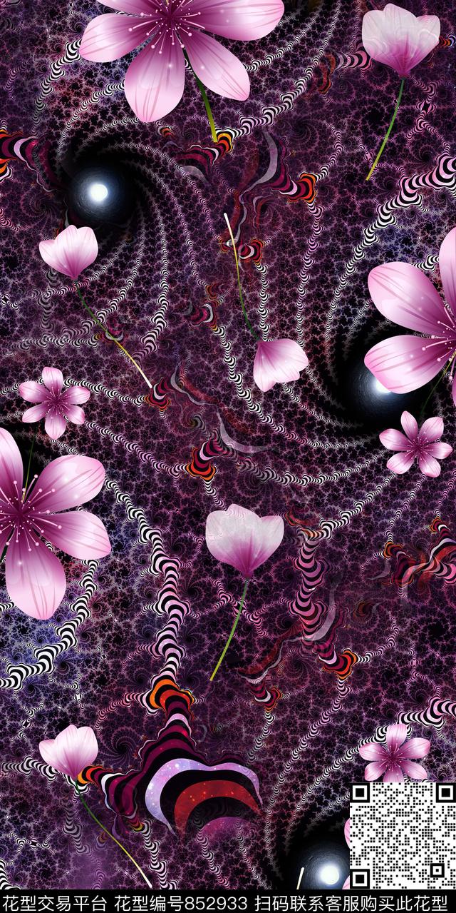 小碎花花卉满版散花数码印花华亿平台下载（图片编号: 852933） - 瓦栏（Walan）