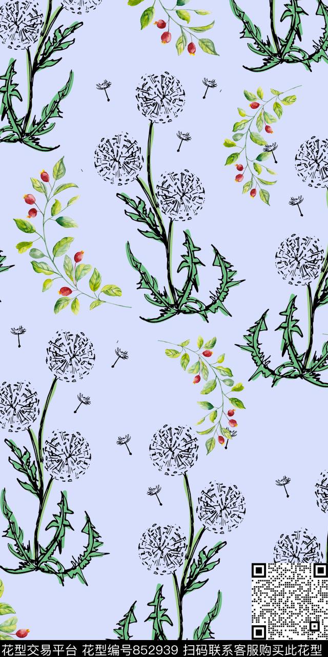三色堇花卉满版散花数码印花华亿平台下载（图片编号: 852939） - 瓦栏（Walan）