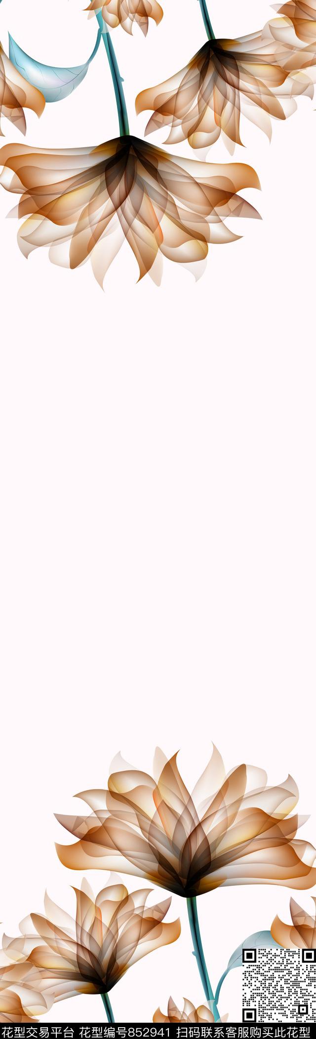 小清新时尚花卉数码印花华亿平台下载（图片编号: 852941） - 瓦栏（Walan）