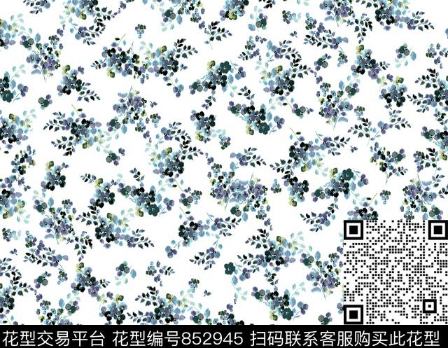 花卉小碎花花朵传统印花华亿平台下载（图片编号: 852945） - 瓦栏（Walan）
