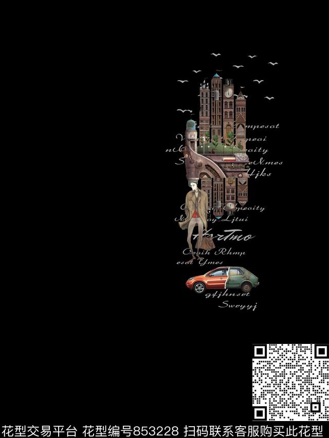 欧式时尚人物数码印花华亿平台下载（图片编号: 853228） - 瓦栏（Walan）