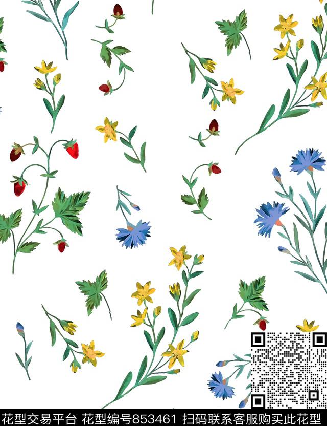 手绘花卉女装传统印花华亿平台下载（图片编号: 853461） - 瓦栏（Walan）
