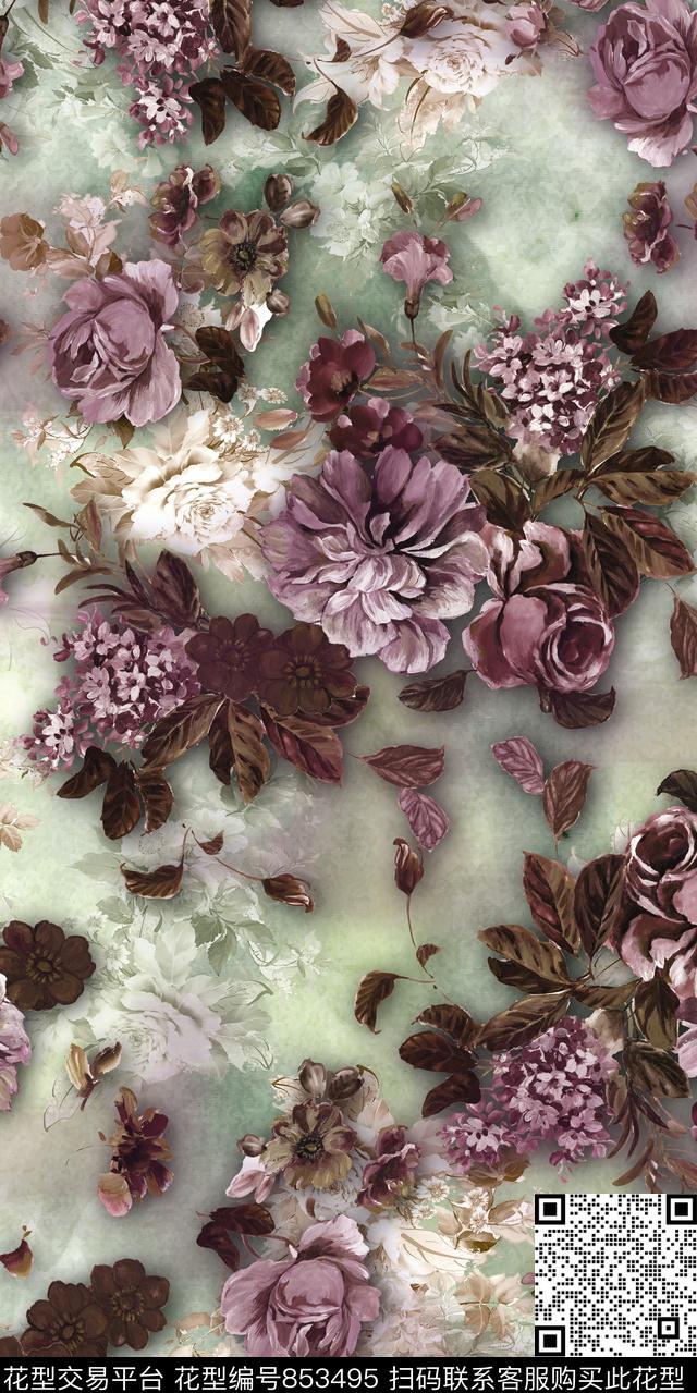 花意大利欧美数码印花华亿平台下载（图片编号: 853495） - 瓦栏（Walan）