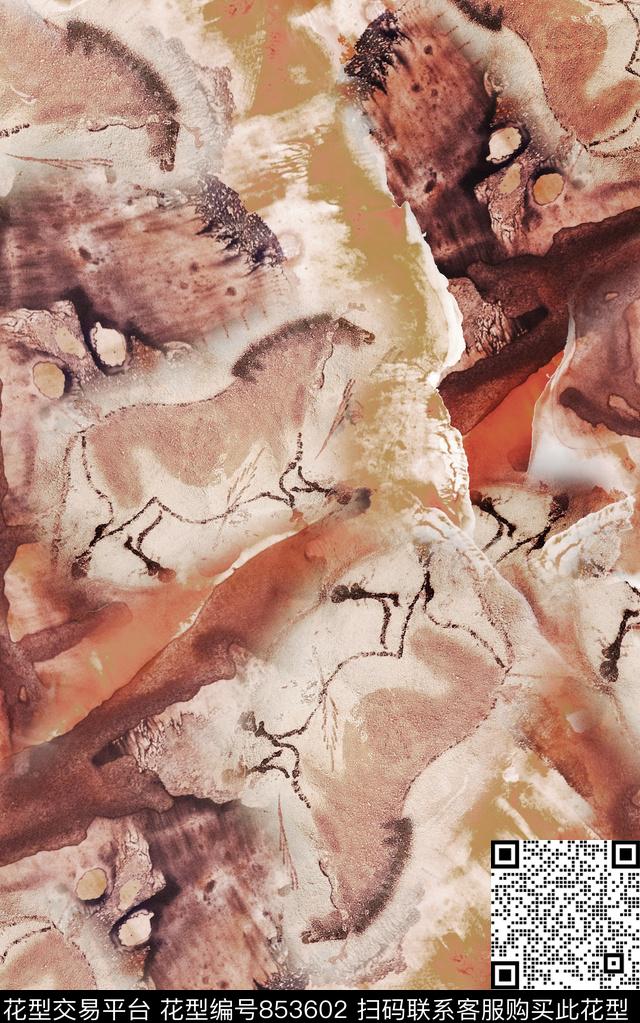 壁画岩洞岩石数码印花华亿平台下载（图片编号: 853602） - 瓦栏（Walan）