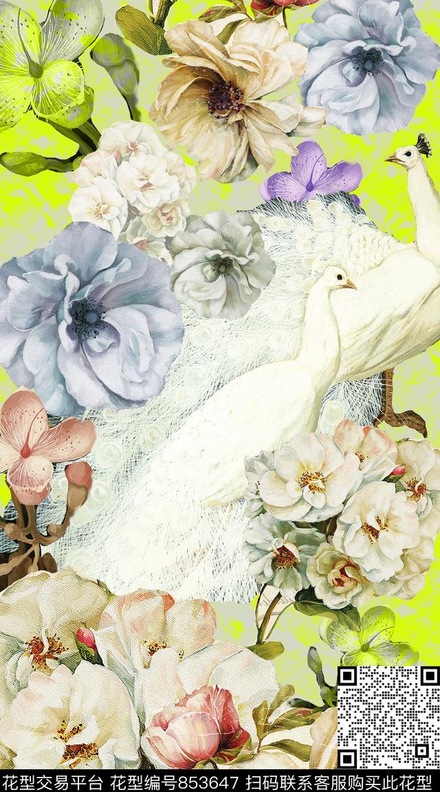 女士裙子创意服装面料数码印花华亿平台下载（图片编号: 853647） - 瓦栏（Walan）