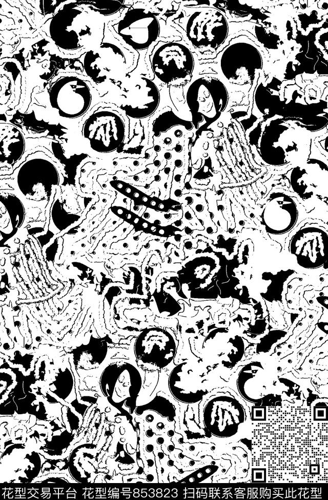 抽象纹理几何波点传统印花华亿平台下载（图片编号: 853823） - 瓦栏（Walan）