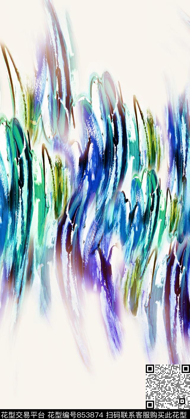 抽象几何条纹数码印花华亿平台下载（图片编号: 853874） - 瓦栏（Walan）