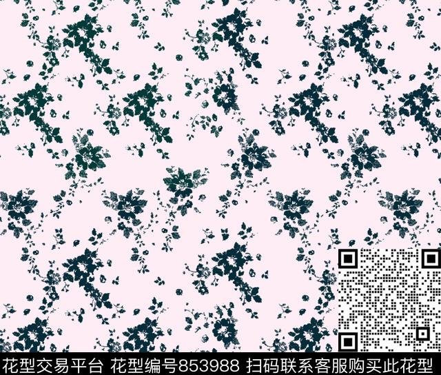 小碎花玫瑰花瓣传统印花华亿平台下载（图片编号: 853988） - 瓦栏（Walan）