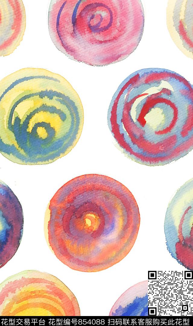 圆形圆点几何数码印花华亿平台下载（图片编号: 854088） - 瓦栏（Walan）