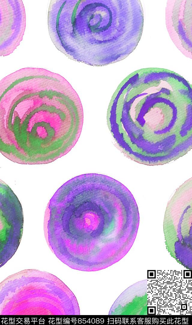 圆形圆点几何数码印花华亿平台下载（图片编号: 854089） - 瓦栏（Walan）