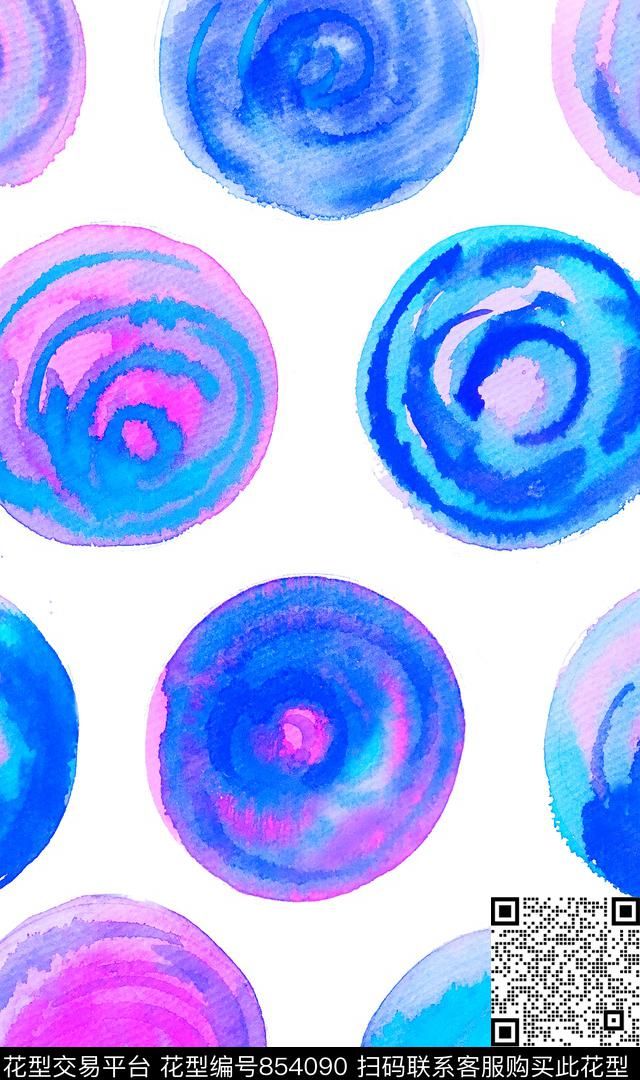 圆形圆点几何数码印花华亿平台下载（图片编号: 854090） - 瓦栏（Walan）