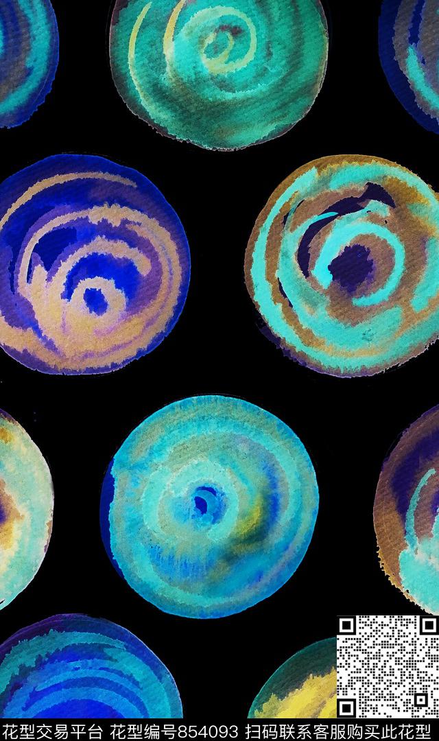 圆形圆点几何数码印花华亿平台下载（图片编号: 854093） - 瓦栏（Walan）