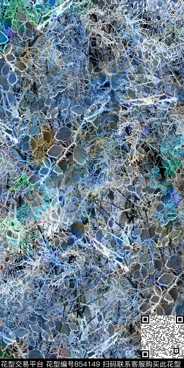 数码抽象树枝数码印花华亿平台下载（图片编号: 854149） - 瓦栏（Walan）
