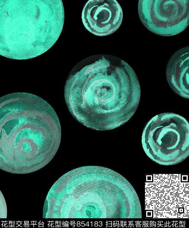 圆形圆点几何数码印花华亿平台下载（图片编号: 854183） - 瓦栏（Walan）