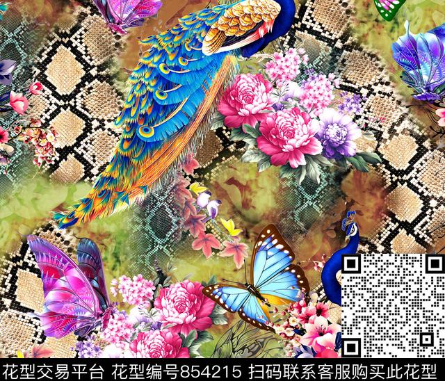 动物纹趣味花朵数码印花华亿平台下载（图片编号: 854215） - 瓦栏（Walan）